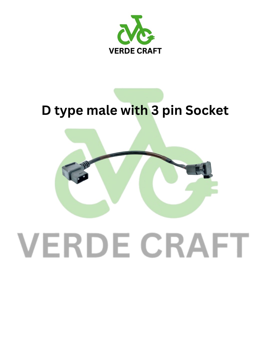 D type male with 3 pin Socket